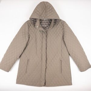 Garnet Hill Quilted Brown Women's Puffer Jacket